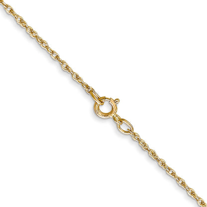 14K Yellow Gold 30 Inch .8mm Light Baby Rope With Spring Ring Clasp Chain Necklace