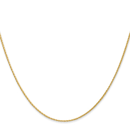 14K Yellow Gold 24 Inch 1mm Round Parisian Wheat With Lobster Clasp Chain Necklace