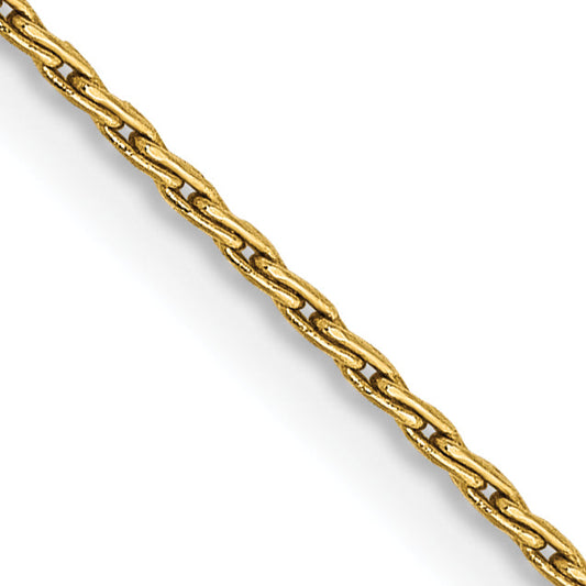 14K Yellow Gold 20 Inch 1mm Round Parisian Wheat With Lobster Clasp Chain Necklace