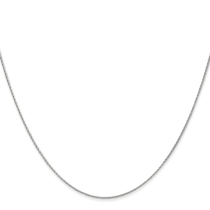 14K White Gold 20 Inch .7mm Round Parisian Wheat With Lobster Clasp Chain Necklace