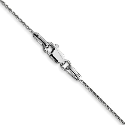 14K White Gold 24 Inch .7mm Round Parisian Wheat With Lobster Clasp Chain Necklace