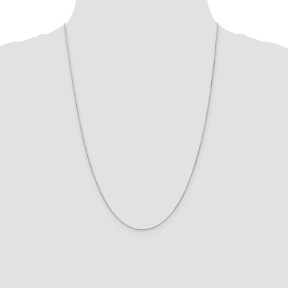 14K White Gold 24 Inch .7mm Round Parisian Wheat With Lobster Clasp Chain Necklace