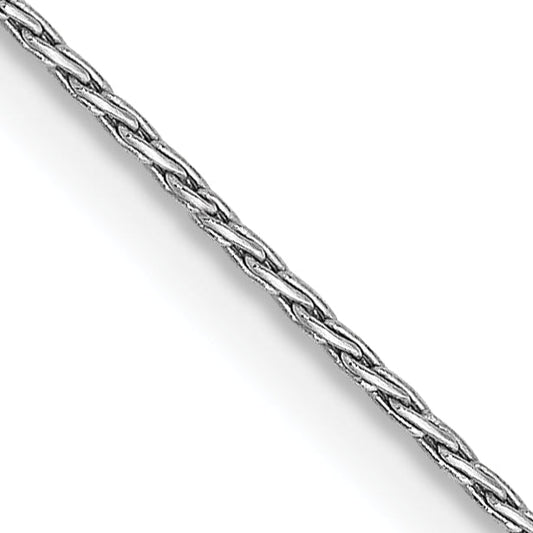 14K White Gold 24 Inch .7mm Round Parisian Wheat With Lobster Clasp Chain Necklace
