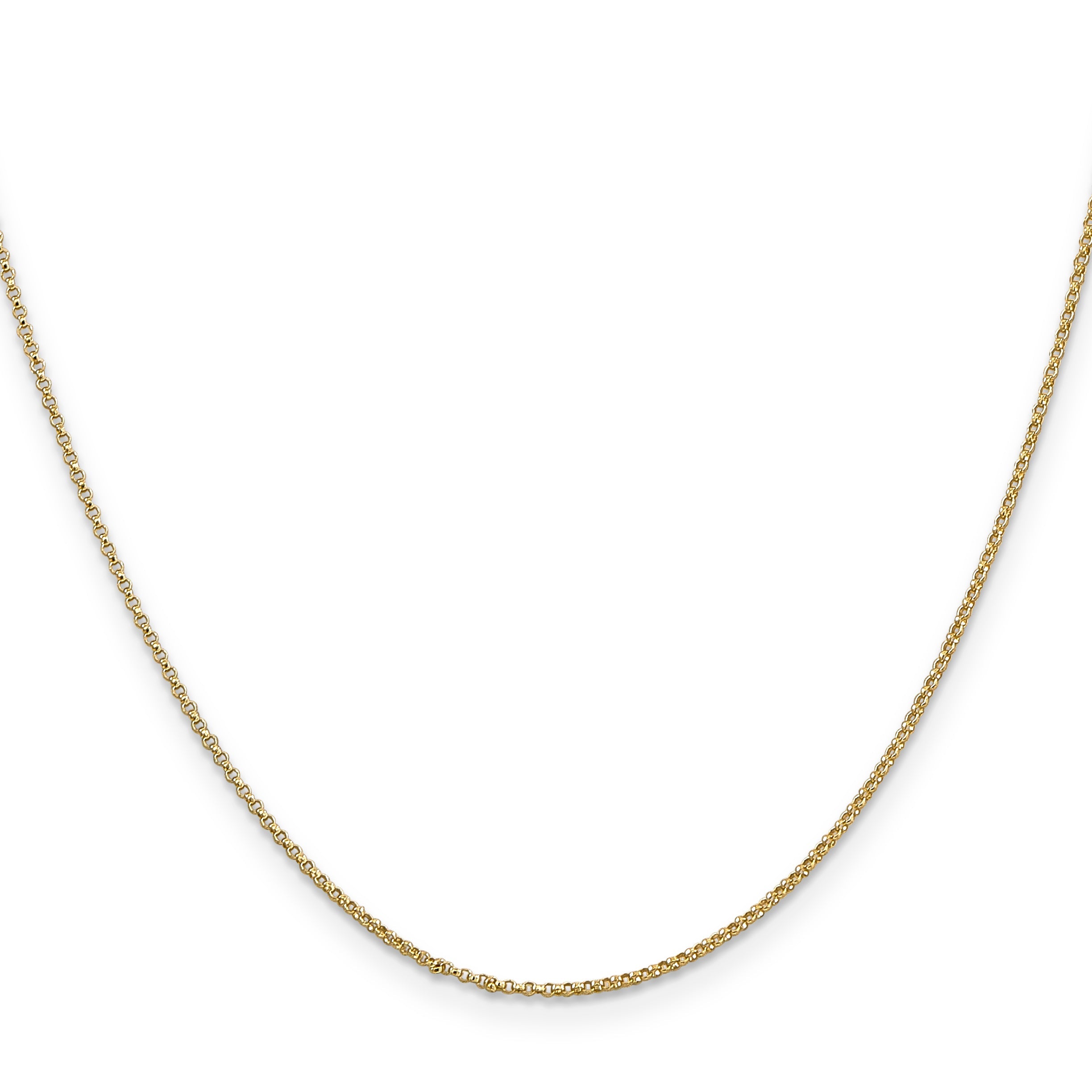 14K Yellow Gold 20 Inch 1.15mm Rolo With Lobster Clasp Pendant Chain Necklace