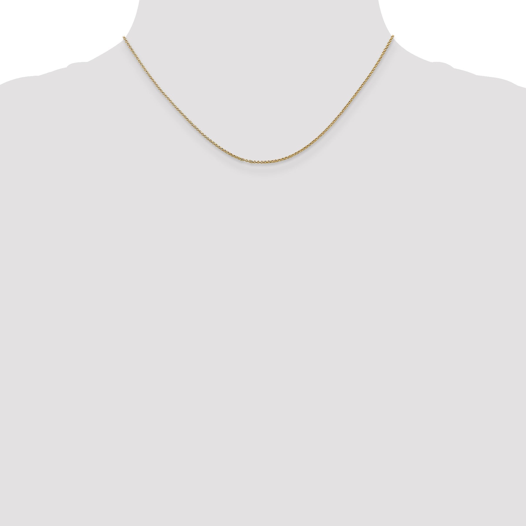 14K Yellow Gold 16 Inch 1.15mm Rolo With Lobster Clasp Pendant Chain Necklace