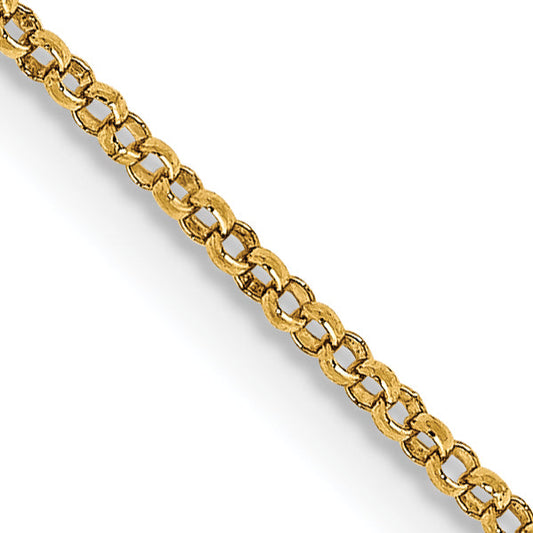 14K Yellow Gold 16 Inch 1.15mm Rolo With Lobster Clasp Pendant Chain Necklace