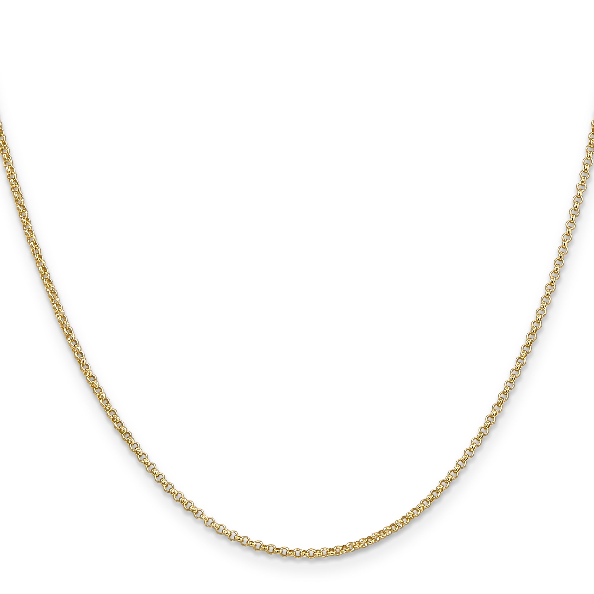 22 Inch 14K 1.55mm Rolo Pendant Chain Necklace