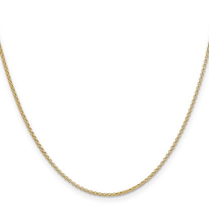 22 Inch 14K 1.55mm Rolo Pendant Chain Necklace