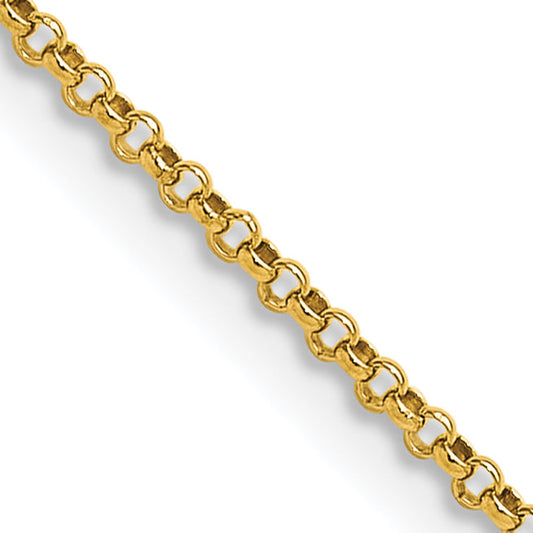 14K Yellow Gold 18 Inch 1.55mm Rolo With Lobster Clasp Pendant Chain Necklace
