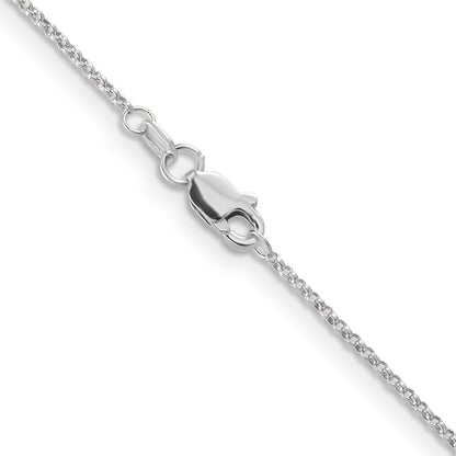14K White Gold 18 Inch 1.15mm Rolo With Lobster Clasp Pendant Chain Necklace