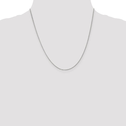 14K White Gold 20 Inch 1.15mm Rolo With Lobster Clasp Pendant Chain Necklace