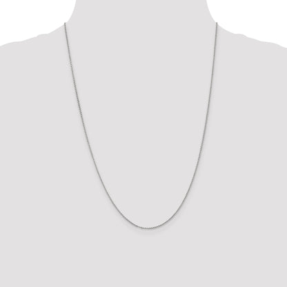 14K White Gold 24 Inch 1.15mm Rolo With Lobster Clasp Pendant Chain Necklace
