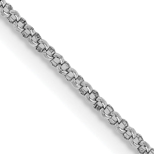 14K White Gold 16 Inch 1.15mm Rolo With Lobster Clasp Pendant Chain Necklace