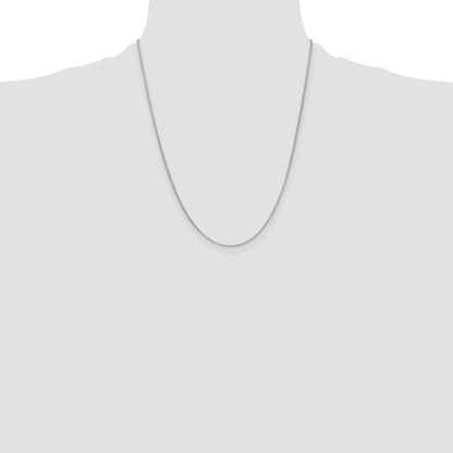 22 Inch 14K White Gold 1.55mm Rolo Pendant Chain Necklace