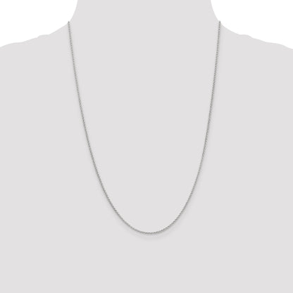 14K White Gold 24 Inch 1.55mm Rolo With Lobster Clasp Pendant Chain Necklace