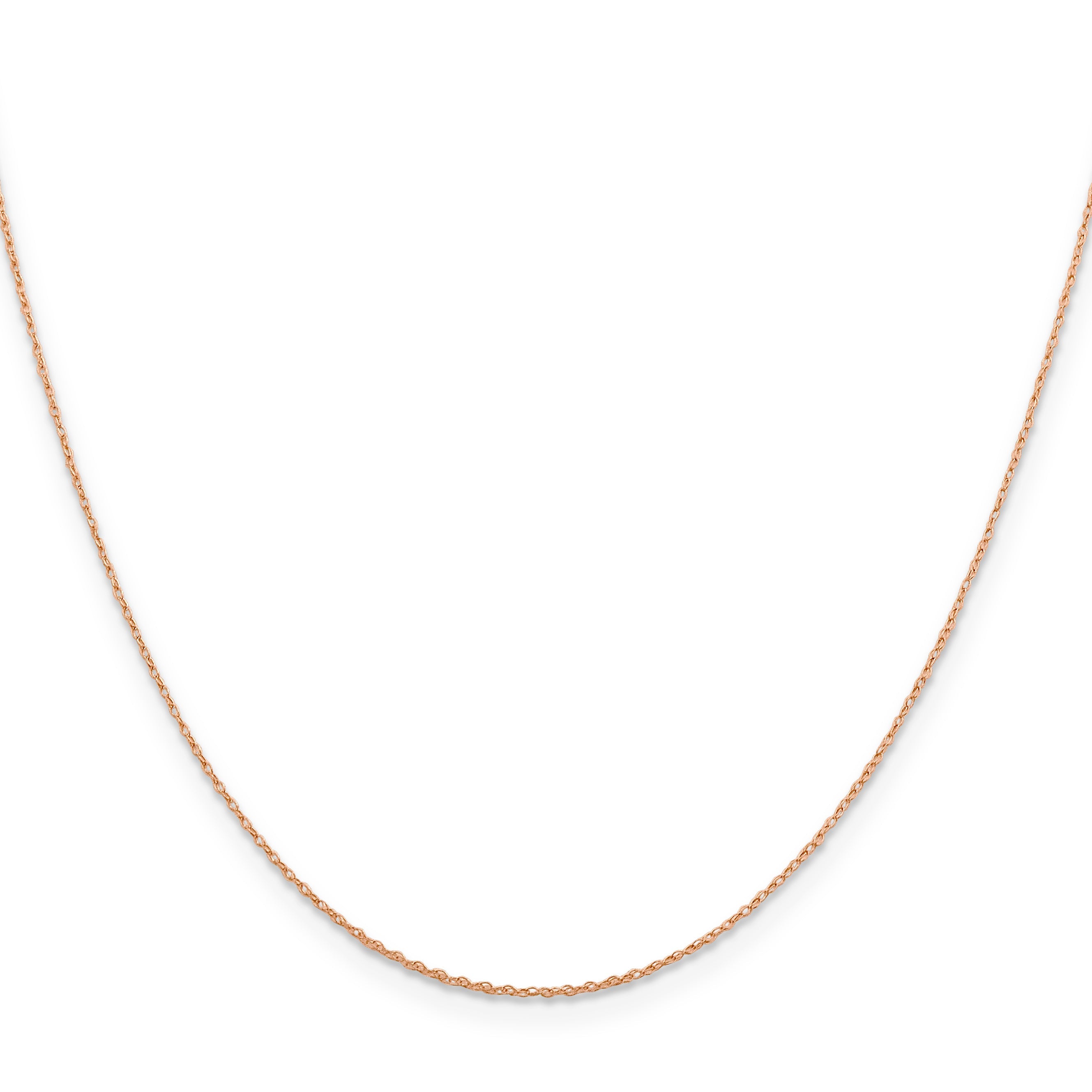 14K Rose Gold 22 Inch .5mm Baby Rope With Spring Ring Clasp Chain Necklace