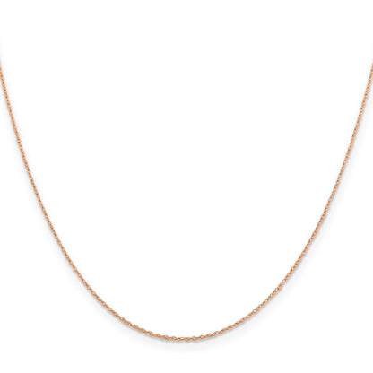 14K Rose Gold 16 Inch .5mm Baby Rope With Spring Ring Clasp Chain Necklace