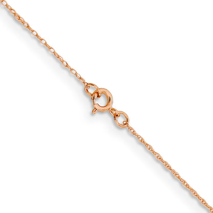 14K Rose Gold 24 Inch .5mm Baby Rope With Spring Ring Clasp Chain Necklace