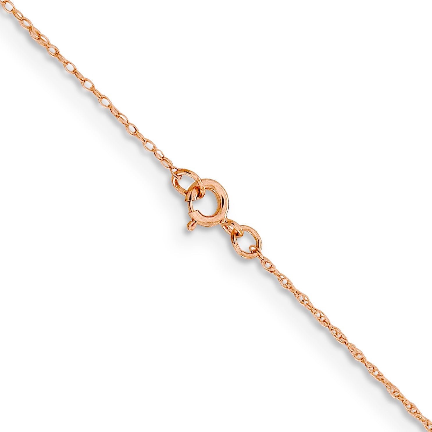 14K Rose Gold 16 Inch .5mm Baby Rope With Spring Ring Clasp Chain Necklace