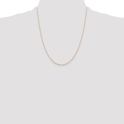 14K Rose Gold 22 Inch .5mm Baby Rope With Spring Ring Clasp Chain Necklace