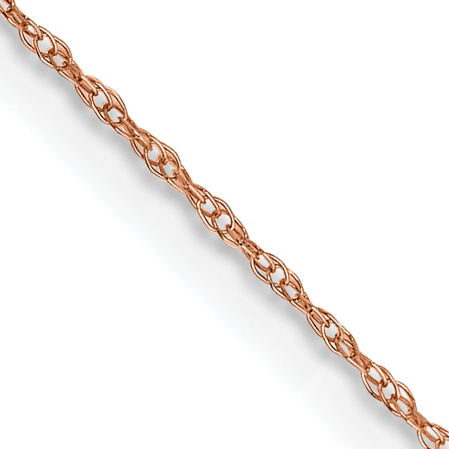 14K Rose Gold 20 Inch .5mm Baby Rope With Spring Ring Clasp Chain Necklace