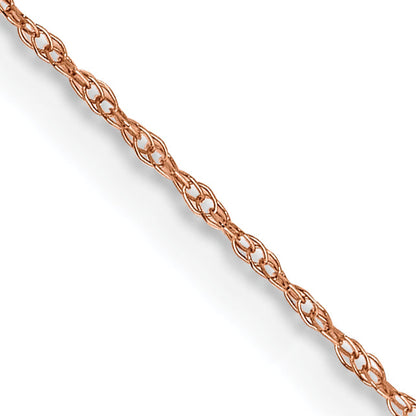 14K Rose Gold 22 Inch .5mm Baby Rope With Spring Ring Clasp Chain Necklace