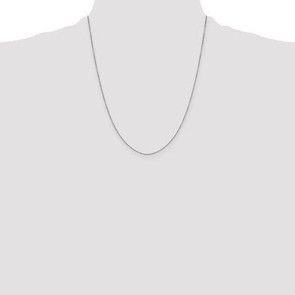 14K White Gold 22 Inch .9mm Diamond-Cut Round Open Link Cable With Lobster Clasp Chain Necklace
