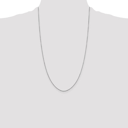 14K White Gold 26 Inch .9mm Diamond-Cut Round Open Link Cable With Lobster Clasp Chain Necklace