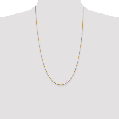 14K Yellow Gold 26 Inch .9mm Diamond-Cut Round Open Link Cable With Lobster Clasp Chain Necklace