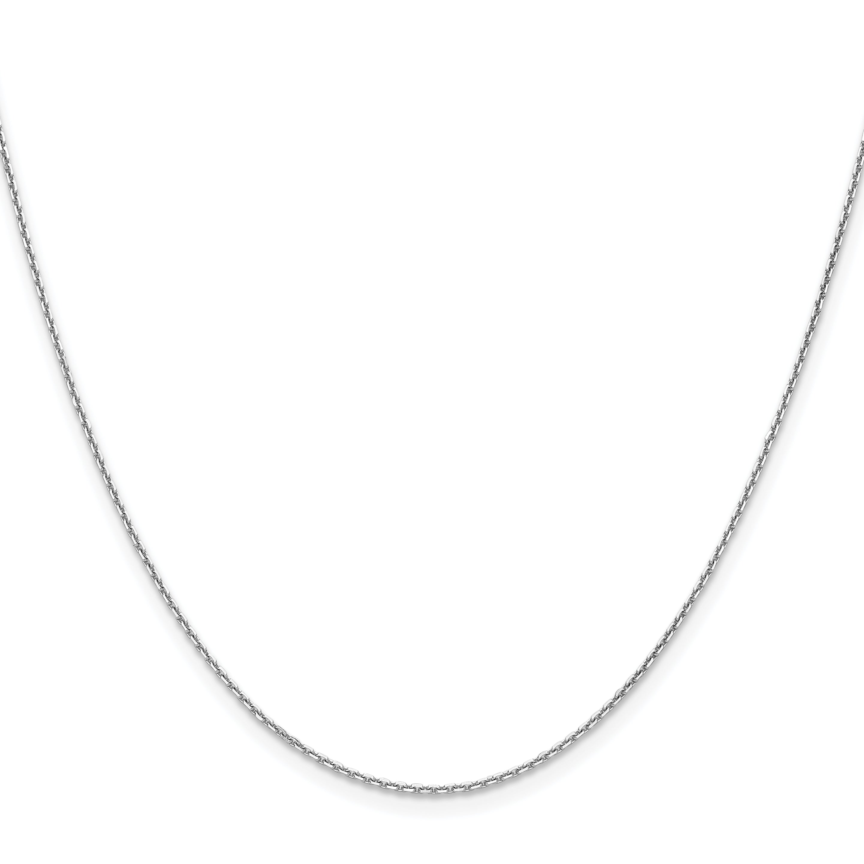 18 Inch 14K White Gold Wg 1.2mm D/C Cable Chain Necklace