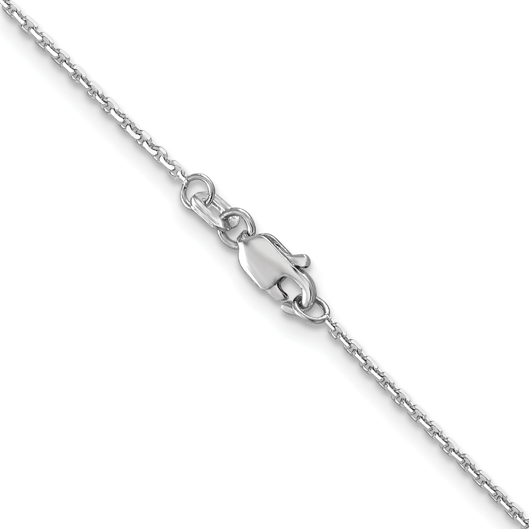 18 Inch 14K White Gold Wg 1.2mm D/C Cable Chain Necklace