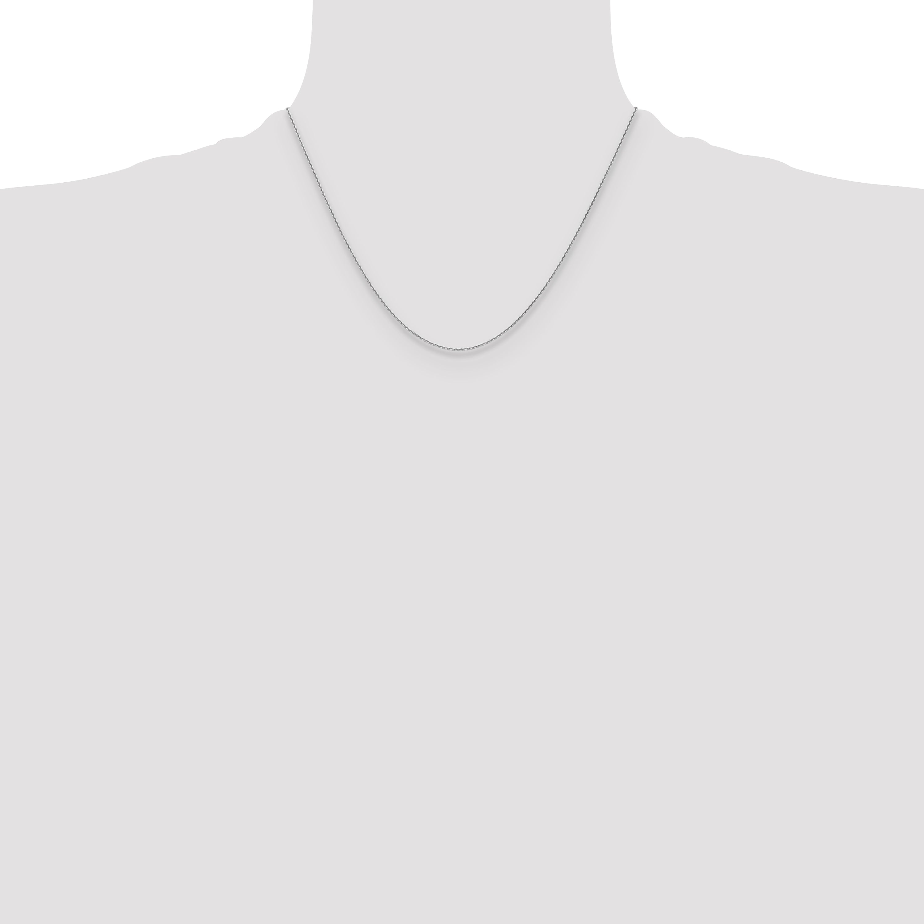 18 Inch 14K White Gold Wg 1.2mm D/C Cable Chain Necklace