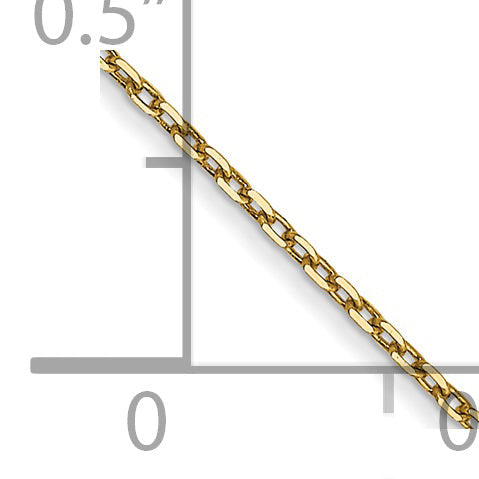 14K Yellow Gold 14 Inch .8mm Diamond-Cut Cable With Spring Ring Clasp Chain Necklace