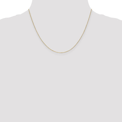 14K Yellow Gold 18 Inch .8mm Diamond-Cut Cable With Spring Ring Clasp Chain Necklace
