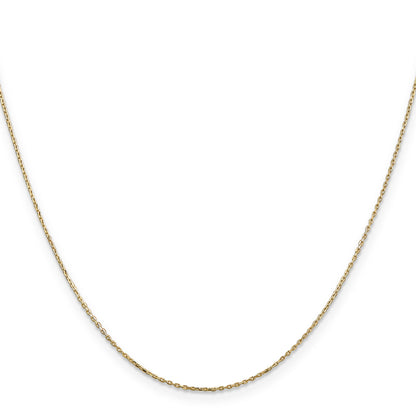 14K Yellow Gold 26 Inch .8mm Diamond-Cut Cable With Lobster Clasp Chain Necklace