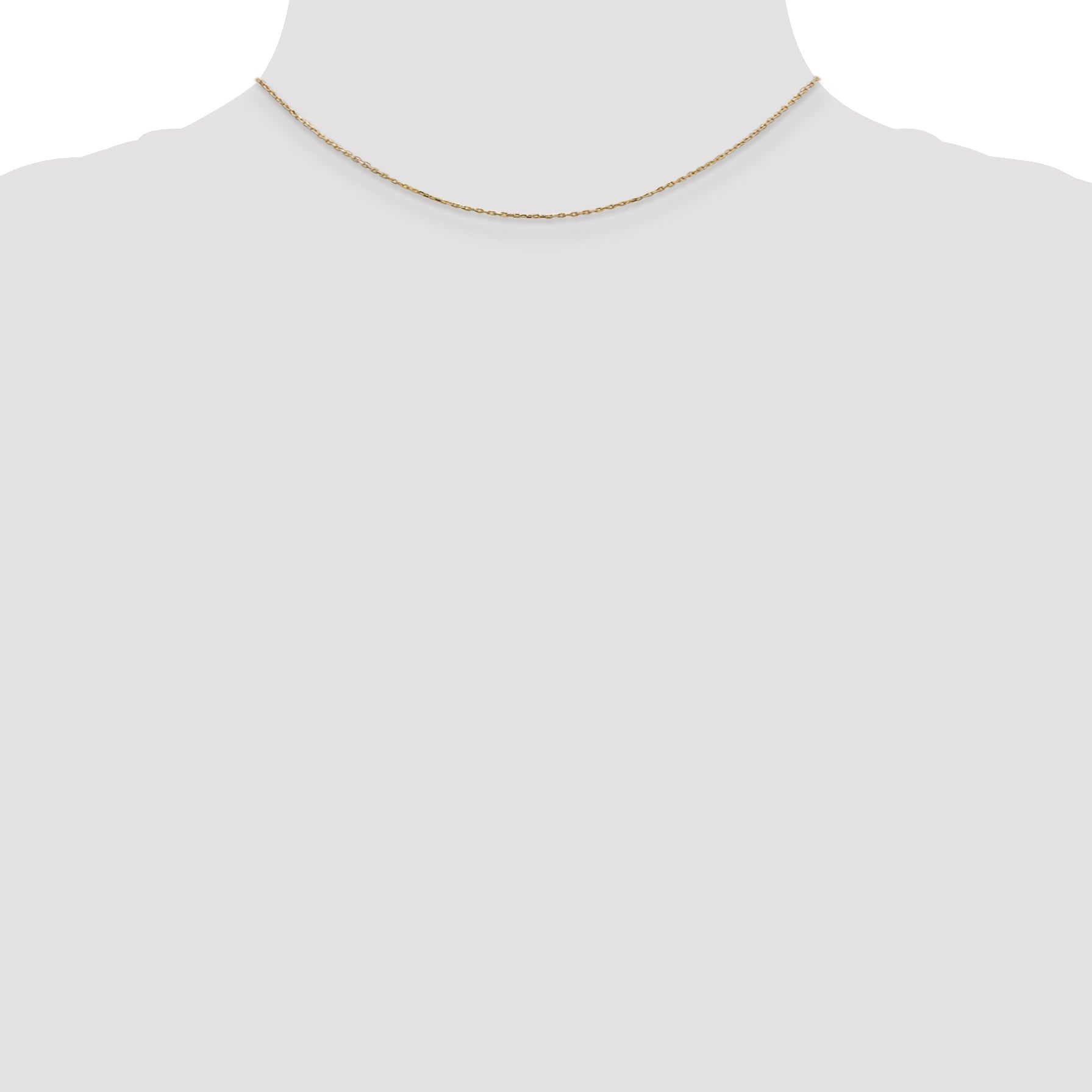14K Yellow Gold 14 Inch .8mm Diamond-Cut Cable With Lobster Clasp Chain Necklace