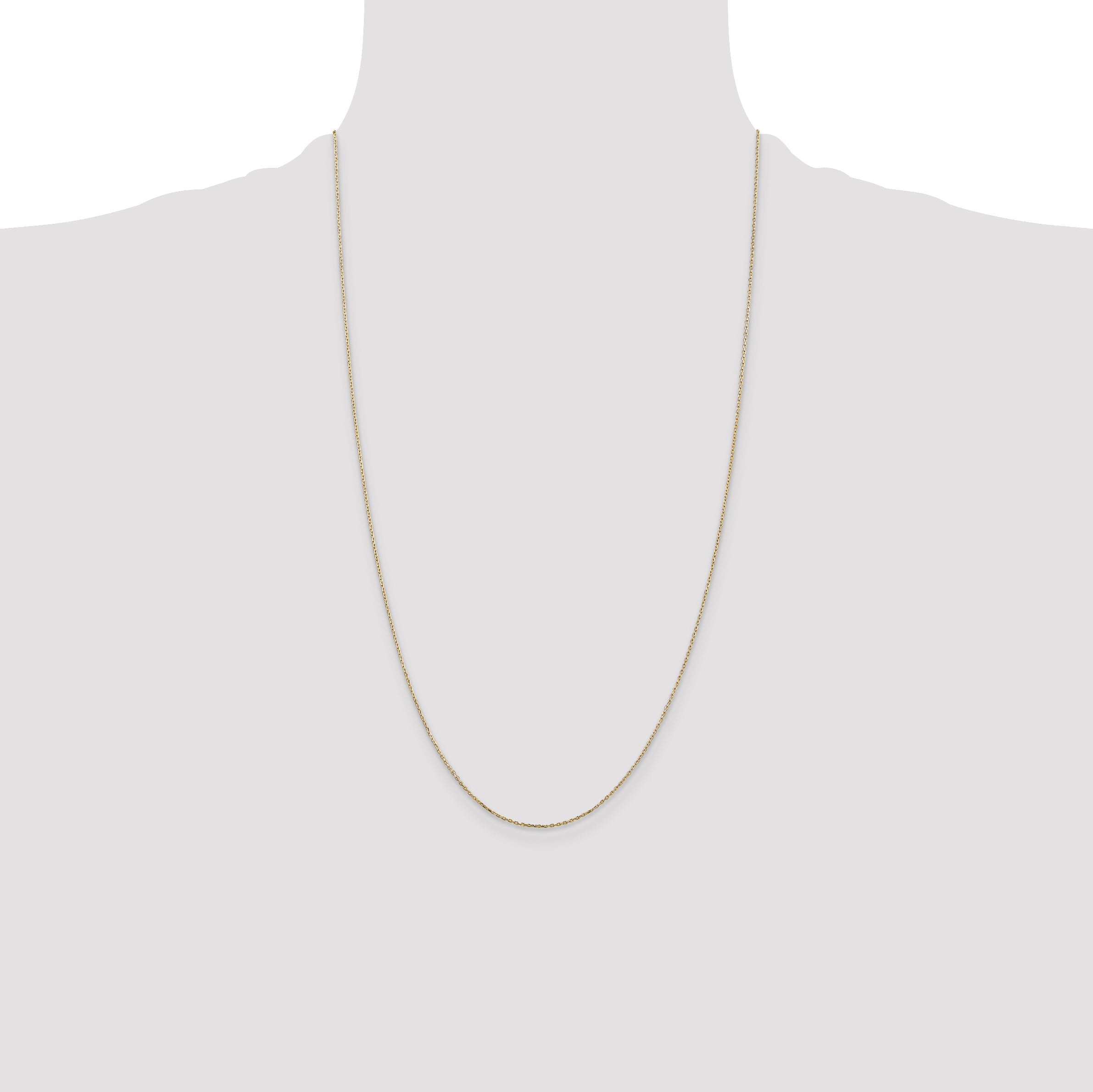 14K Yellow Gold 26 Inch .8mm Diamond-Cut Cable With Lobster Clasp Chain Necklace
