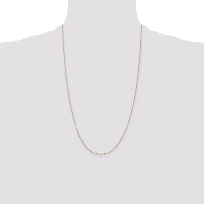 14K Yellow Gold 26 Inch .8mm Diamond-Cut Cable With Lobster Clasp Chain Necklace