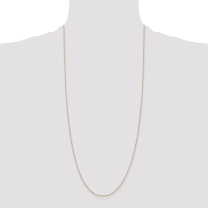 14K Yellow Gold 30 Inch .8mm Diamond-Cut Cable With Lobster Clasp Chain Necklace