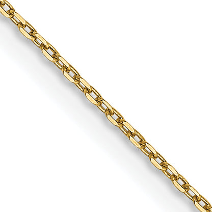 14K Yellow Gold 22 Inch .8mm Diamond-Cut Cable With Lobster Clasp Chain Necklace