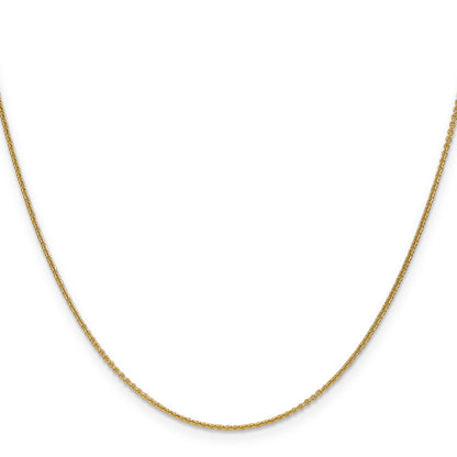 14K Yellow Gold 26 Inch 1mm Round Open Link Cable With Lobster Clasp Chain Necklace