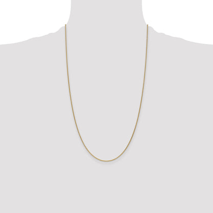14K Yellow Gold 26 Inch 1mm Round Open Link Cable With Lobster Clasp Chain Necklace