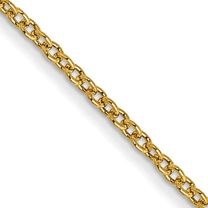 14K Yellow Gold 26 Inch 1mm Round Open Link Cable With Lobster Clasp Chain Necklace