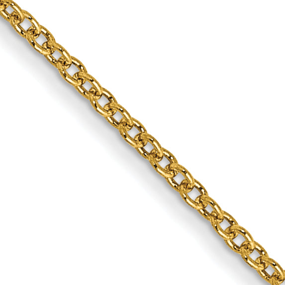 14K Yellow Gold 30 Inch 1mm Round Open Link Cable With Lobster Clasp Chain Necklace