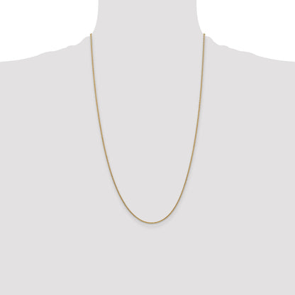14K Yellow Gold 26 Inch 1.4mm Round Open Link Cable With Lobster Clasp Chain