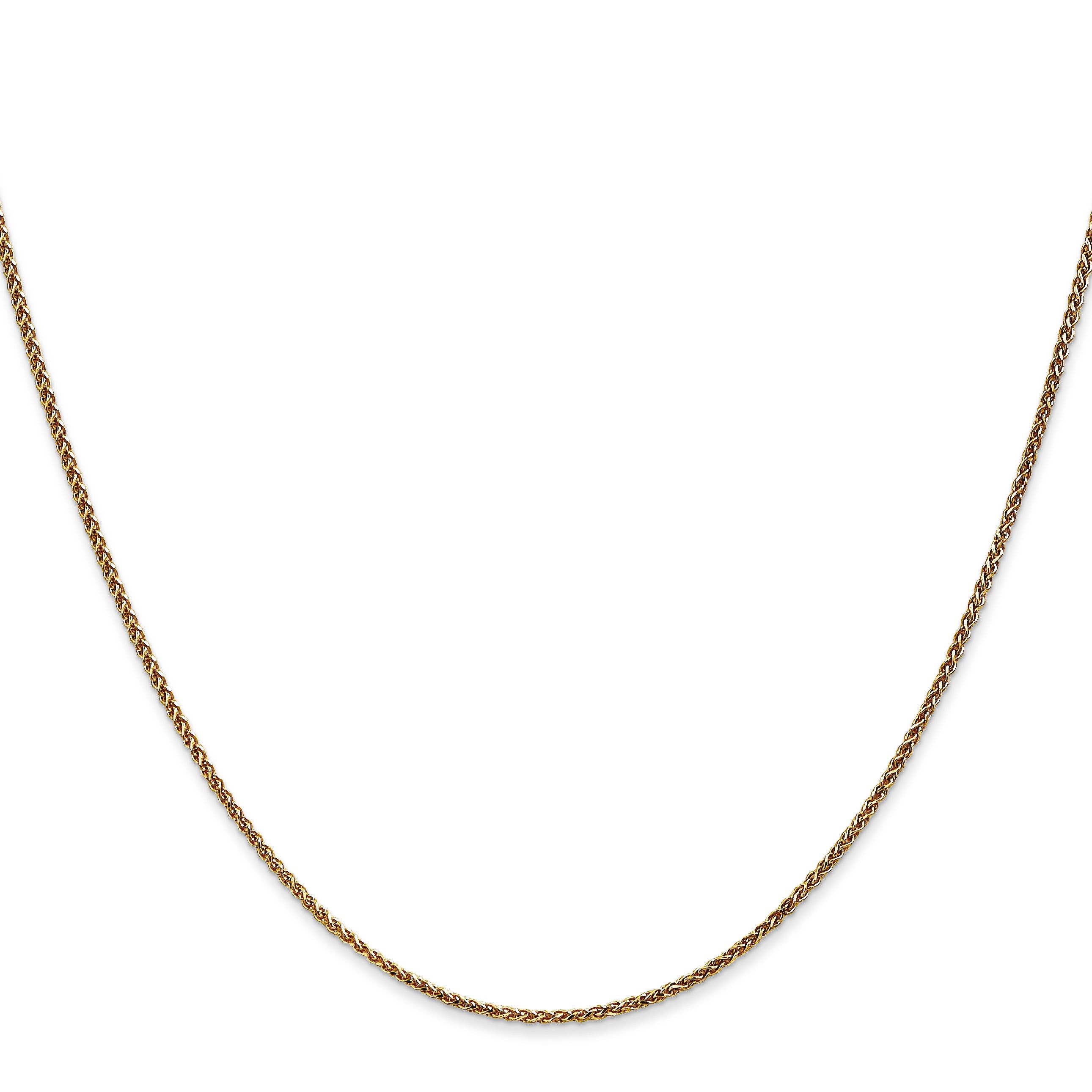 14K Yellow Gold 22 Inch 1.25mm Diamond-Cut Spiga With Lobster Clasp Chain Necklace
