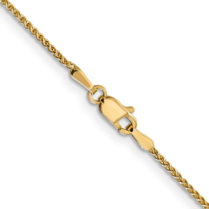 14K Yellow Gold 16 Inch 1.25mm Diamond-Cut Spiga With Lobster Clasp Chain Necklace