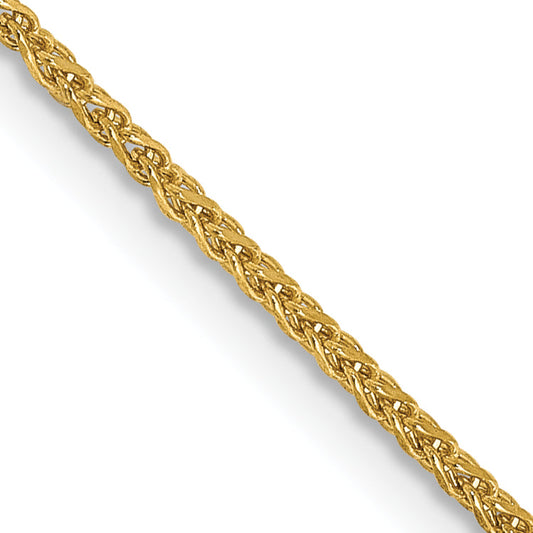 14K Yellow Gold 16 Inch 1.25mm Diamond-Cut Spiga With Lobster Clasp Chain Necklace