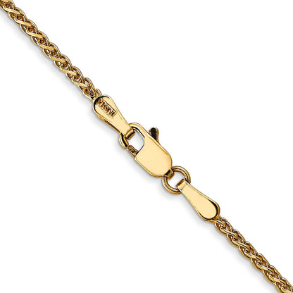 14K Yellow Gold 16 Inch 1.7mm Diamond-Cut Spiga With Lobster Clasp Chain Necklace