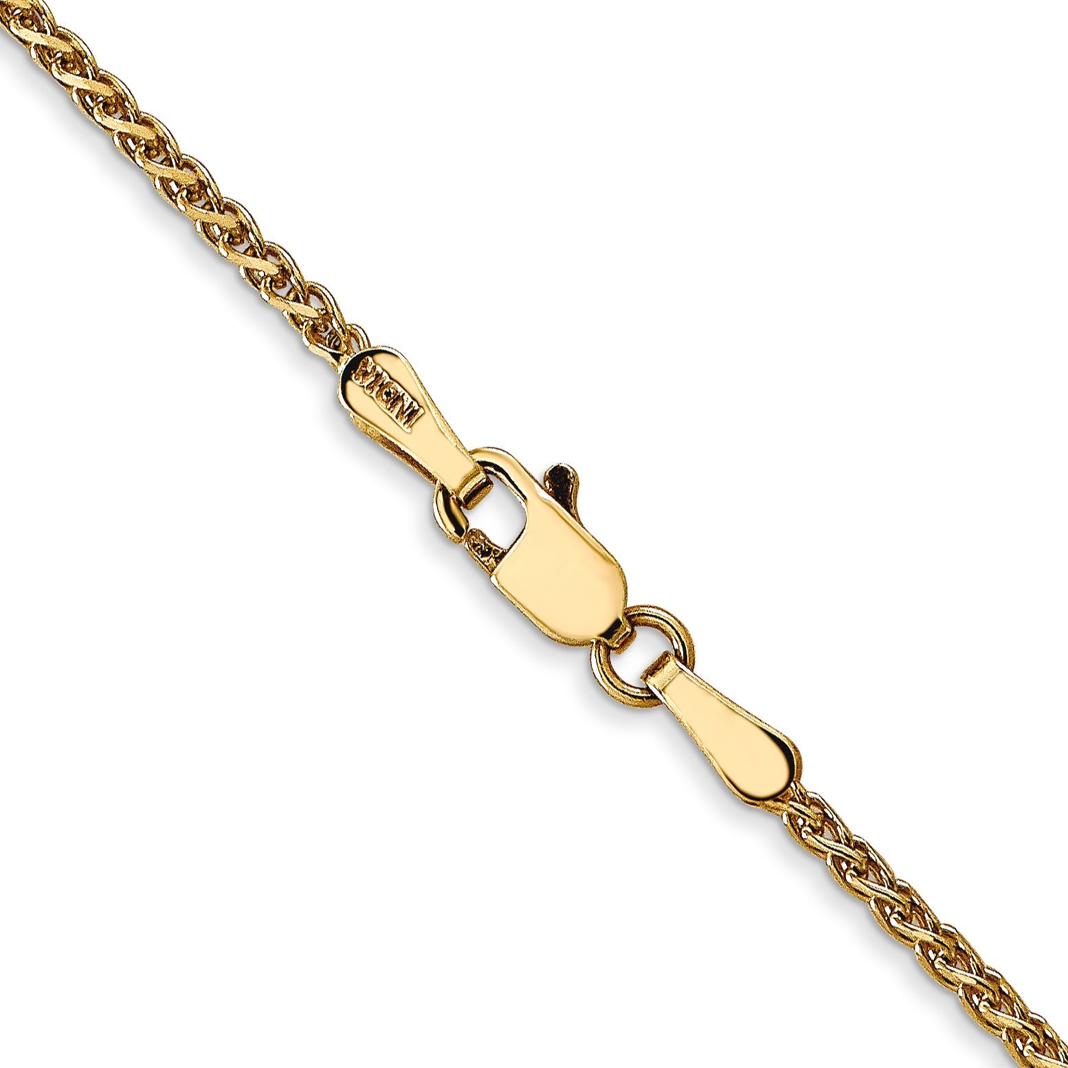14K Yellow Gold 20 Inch 1.7mm Diamond-Cut Spiga With Lobster Clasp Chain Necklace